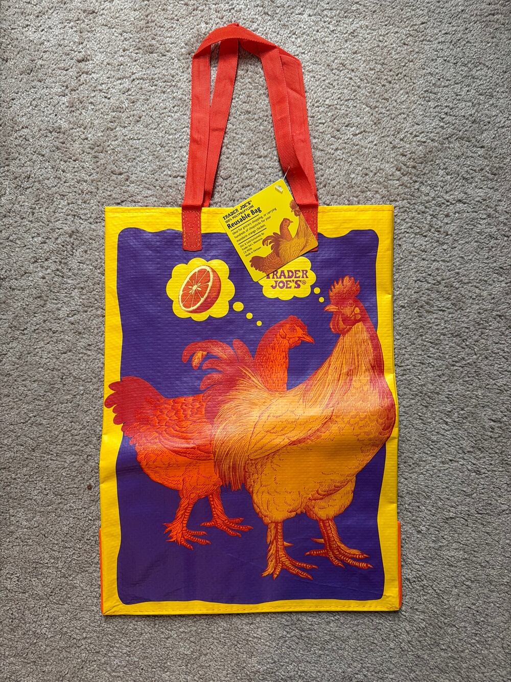 NWT Rare Trader Joe’s Orange Chicken Reusable Tote Bag